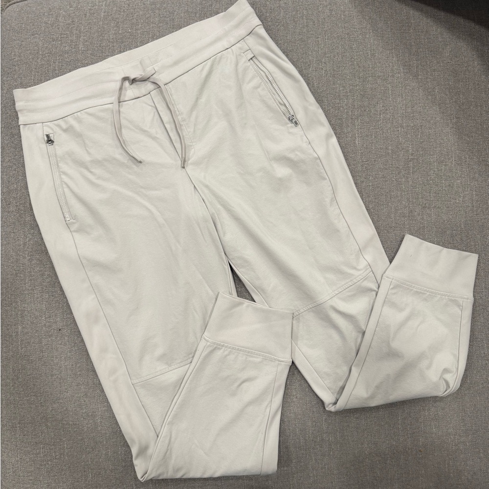 Athleta Women’s Joggers – Light‎ Gray, Size Large, Zip Pockets, Stretch Active